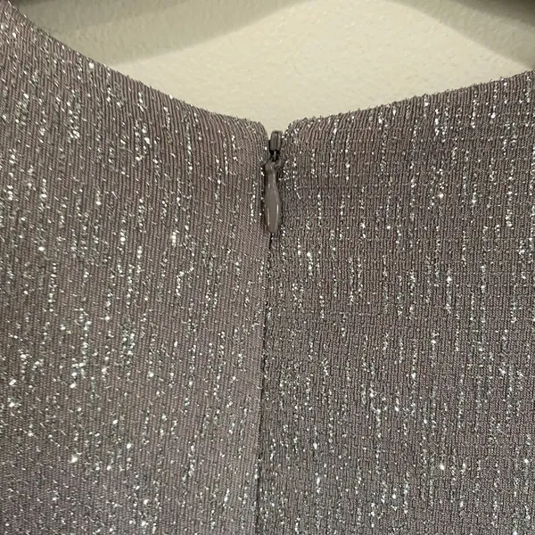 Betsy & Adam Long Sleeve Glitter Knit Gown‎ maxi ball gown prom wedding Size 8 - Image 8