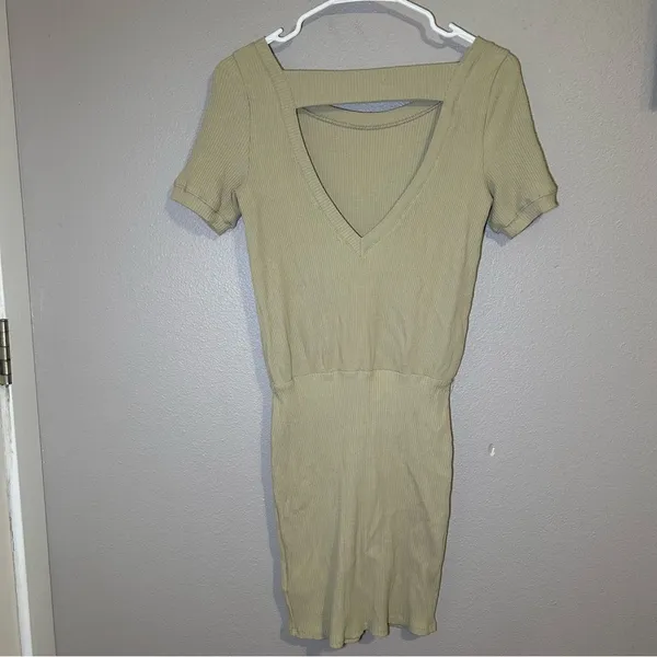 Free People Beach Happy Hour Olive Open Back Mini Dress women’s size XS - Image 6