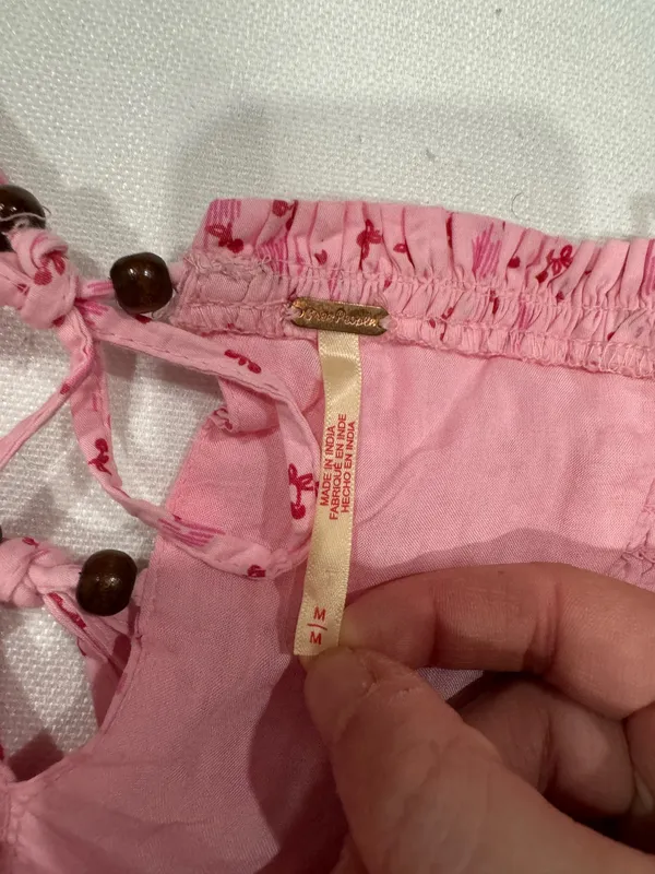 Free People Pink Cherry Gabby Mini Dress Medium - Image 5