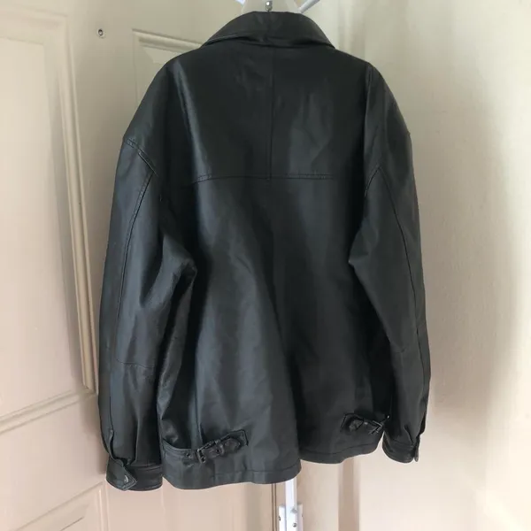 Y2K Marc Mattis Black 100% Genuine leather bomber biker puffy jacket- cool, edgy goth grunge streetwear - Image 2