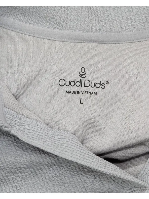 NEW Cuddl Duds Womens Regular Soft Rib Lounge Pajama Top A696245 Grey L - Image 3
