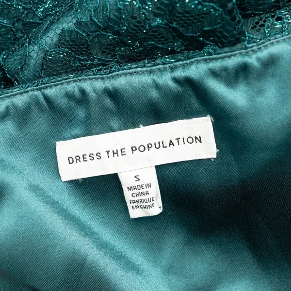 Dress‎ the Population. New! Green Lace Halter Midi Dress. - Image 4