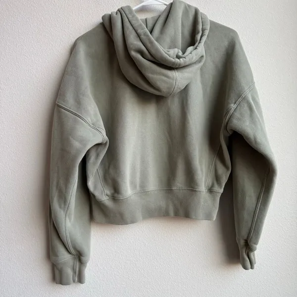 🟣$5/$25 Abercrombie & Fitch Soft AF Green Cropped Hoodie Size XS Cozy Warm Fall - Image 6