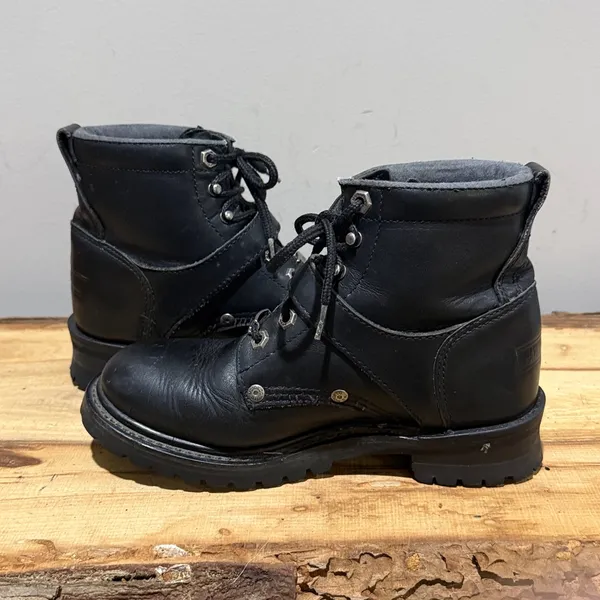 Harley Davidson women’s black bike boots Size 7 B83‎ - Image 9