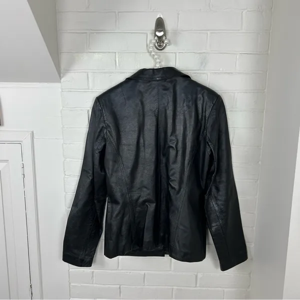 Wilson’s Leather 100% Leather Black Blazer Jacket Size M - Image 10