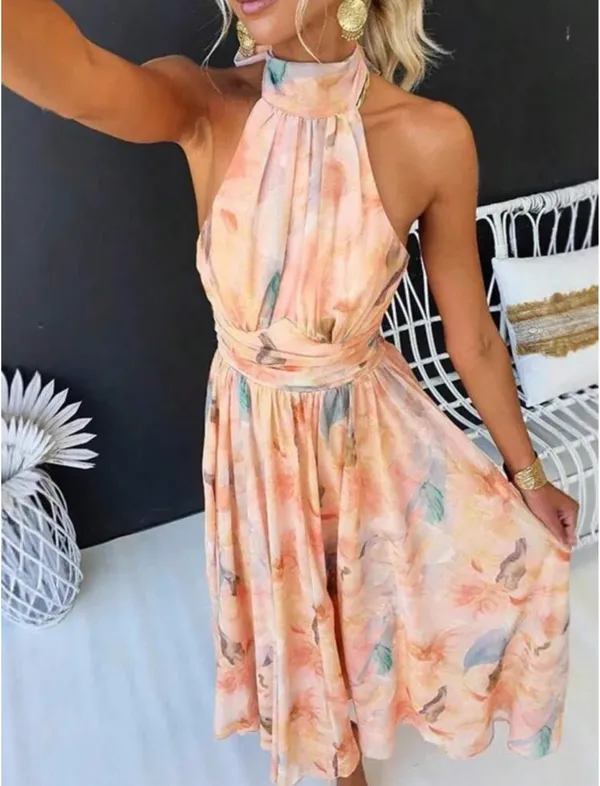 Orange summer dress Size L - Image 2