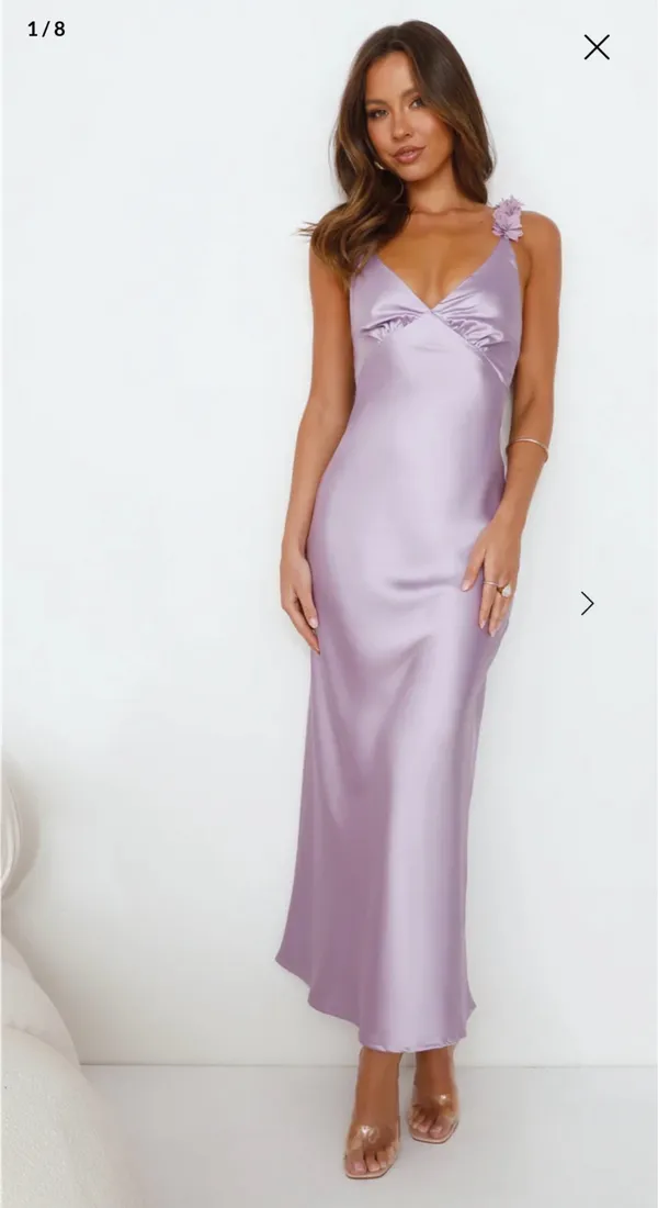 Parties In Spring Hello Molly Satin Maxi Dress - Image 2