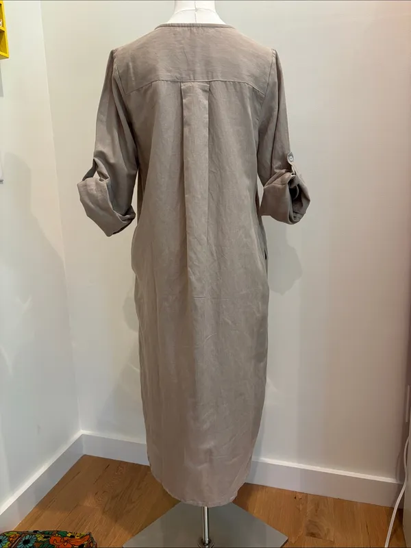 Embellish by Creative Concepts Dress Cotton Linen Maxi Size Small - Image 5