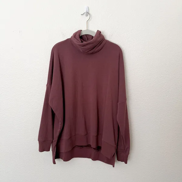 [Aerie] Oversized Fleece Turtleneck Sweater Pullover Sweatshirt Cozy Sz Small S - Image 2