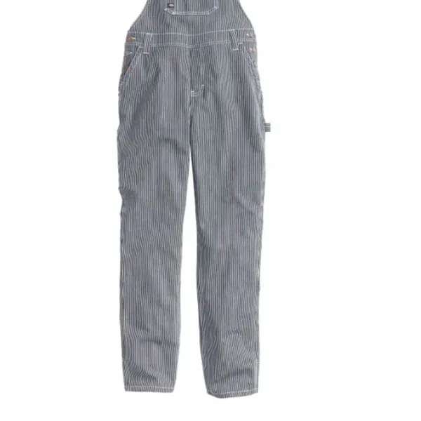 Carhartt Women's Relaxed Fit Denim Railroad Striped Bib Overall XS - Image 11