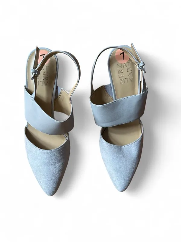 Naturalizer Eleana Slingback Heels Gray Pointed Toe Minimalist Preppy Pumps 7 US - Image 2