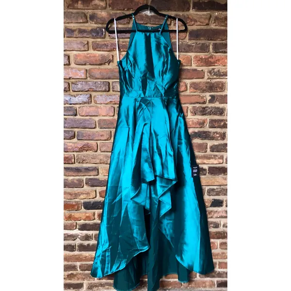 NWT Lulus Broadway Show Emerald Green High-Low Gown Women's Size Small - Image 4