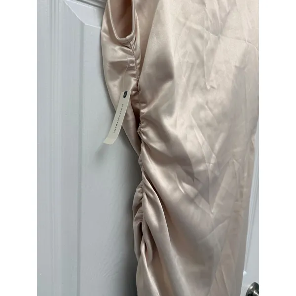 BHLDN Anthropologie Francesca High-Neck Satin Maxi Dress Cream‎ Medium NWT - Image 6