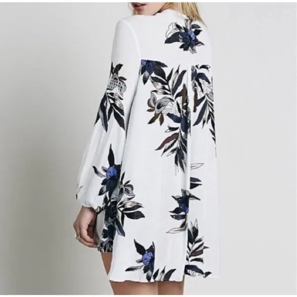 ✨Free people White Combo Electric Orchid Sz Small Swing Tunic✨ - Image 3