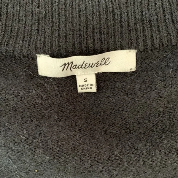 Madewell Black V Neck Long Sleeve‎ Pullover Sweater Small - Image 5