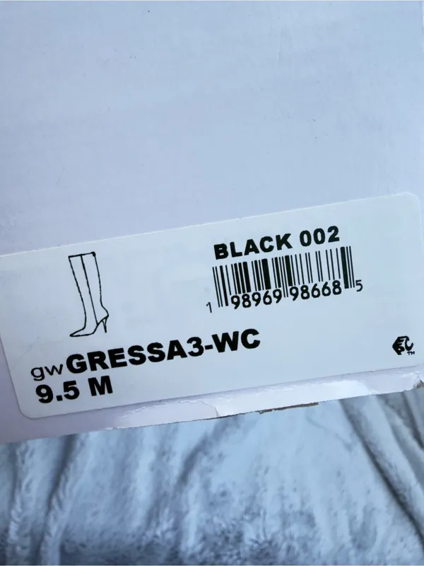 GUESS, Gressa3-Wc, Black boots crocodile print, 9.5 wide calf -new in box - Image 4