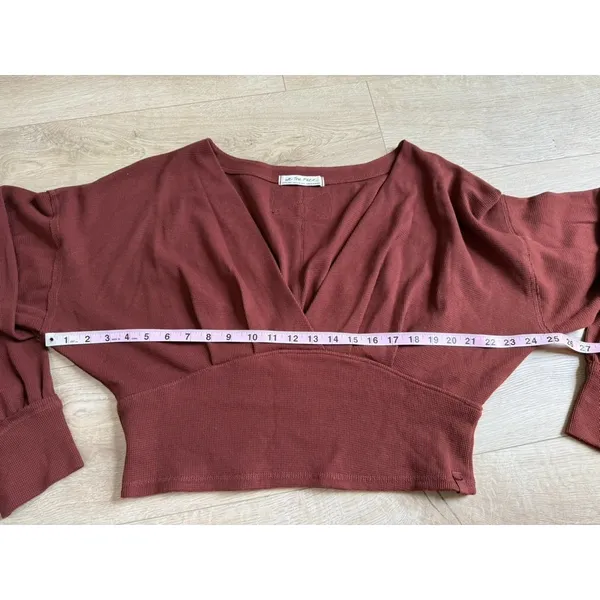 NWOT Free People We The Free REVOLVE All Nighter Tee red jasper waffleknit sz XL - Image 6