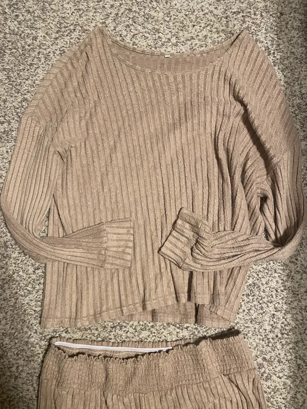 Amazon Women’s Cozy Ribbed Set in Taupe - Image 2