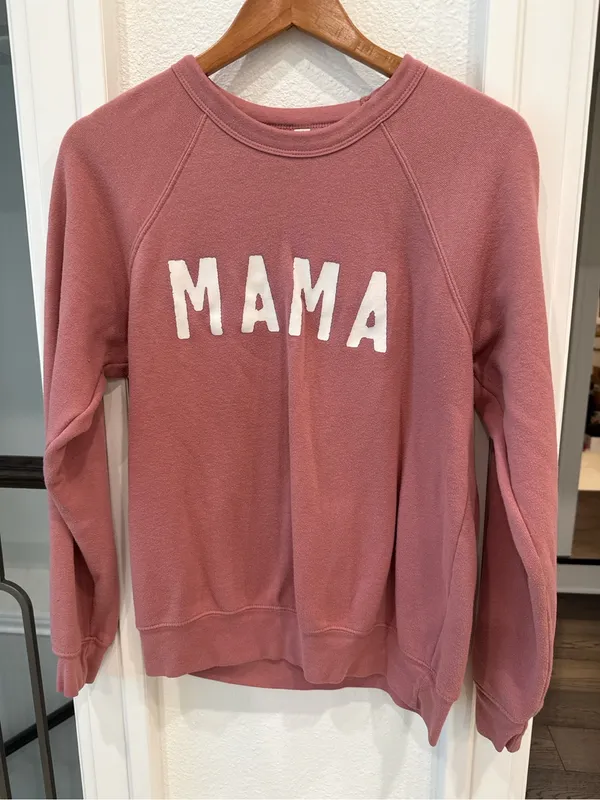 Mama Sweatshirt Medium Dusty Rose Mauve Graphic Crewneck Pullover - Image 2