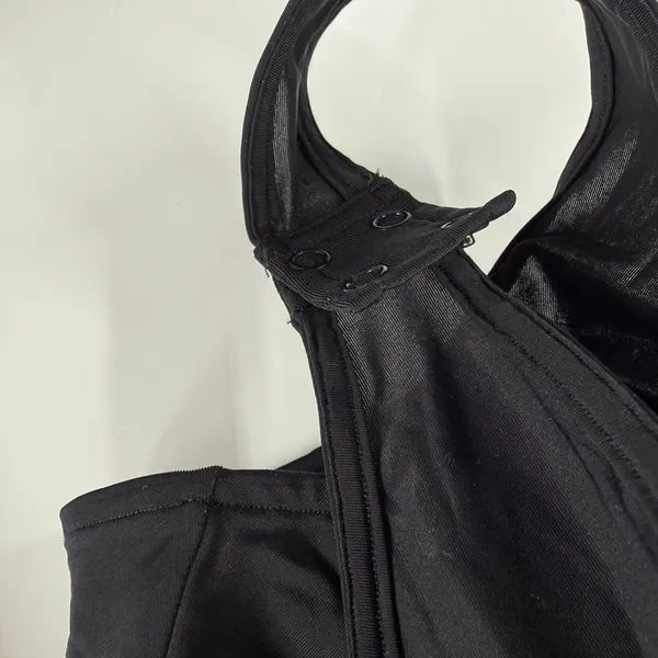Alice + Olivia Bodysuit SZ Medium Black Hottie Long Sleeve NWT Crew Sheer $275 - Image 14