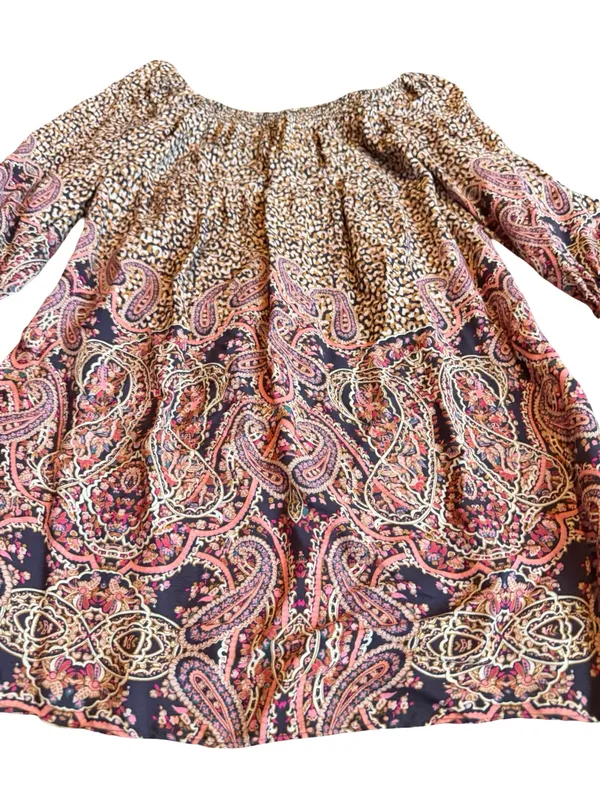 Maeve Anthropologie Milou Dress Cheetah Boho Mixed Print Peasant Flowy Medium - Image 8