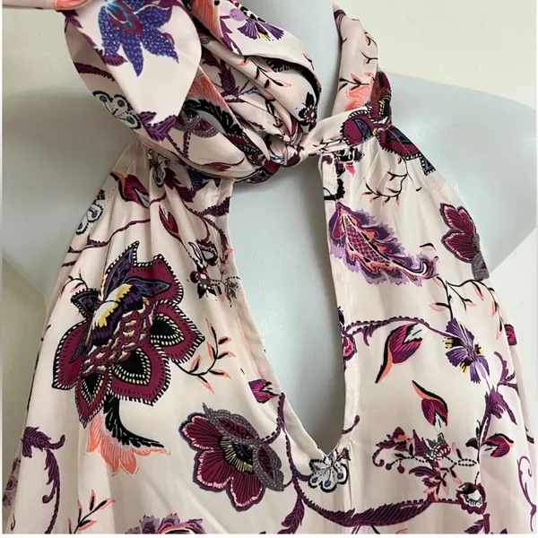 Torrid pale pink silky floral bow tie top 0x size large - Image 4