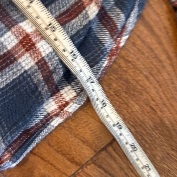 American Eagle cozy cabin cropped blue plaid flannel xsmall - Image 8