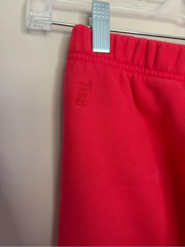 Aritzia TNA Cozy Fleece Red Sweatpant Joggers XS - Image 4