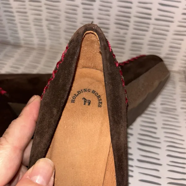 Anthropologie Holding Horses Heels Womens‎ 39 Platform Pump Brown Moc Toe Casual - Image 8