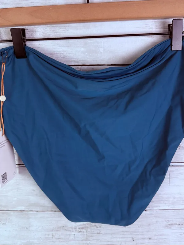 Quince Italian High-Rise Bikini Bottom Teal Size large - Image 3