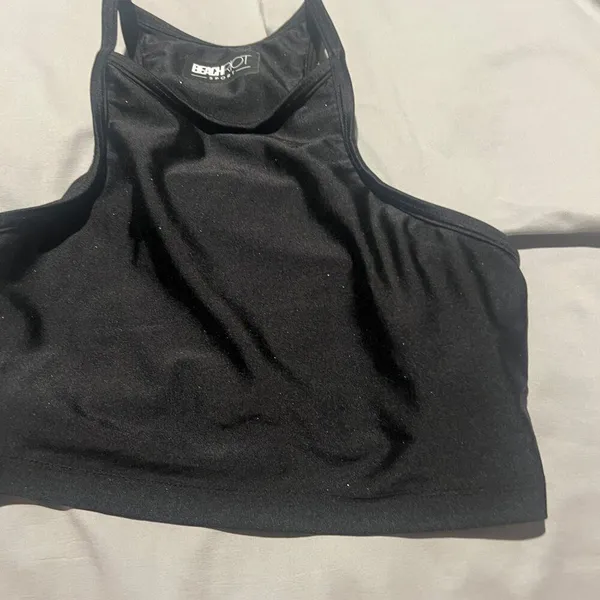 Beach Riot black sparkly small sports bra tank‎ - Image 2