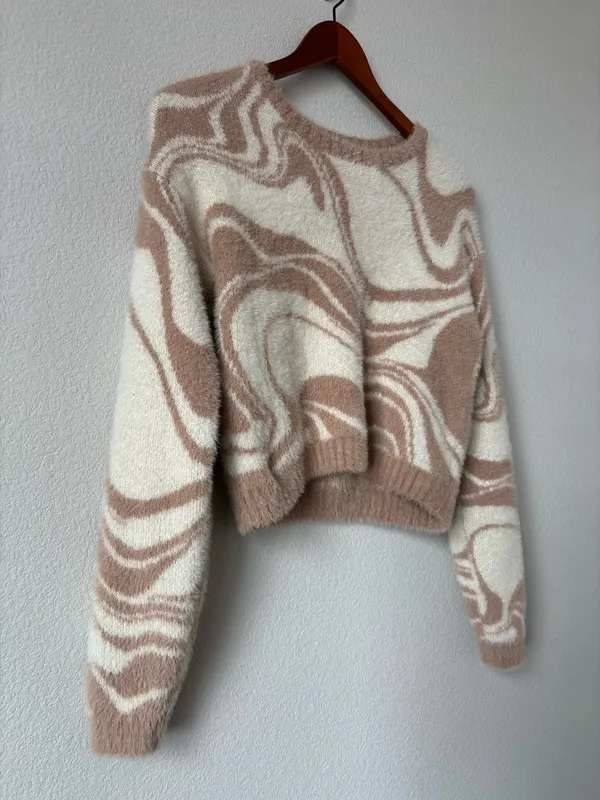 Brown Fuzzy Hollister Sweater - Image 3
