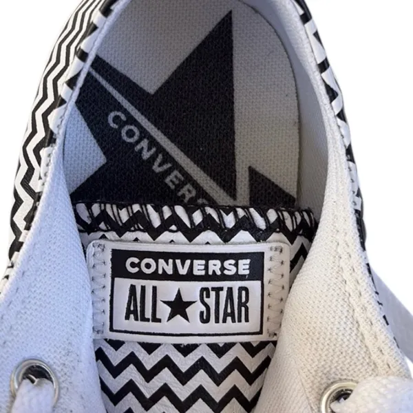 EUC Converse Leather Chuck 70 Mission-V-O Sneakers Black White Chevron Size 7 - Image 6