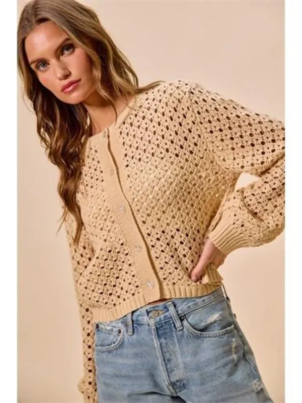 SO‎ ME Open Knitted Button Down Cardigan Sweater Top - Image 10