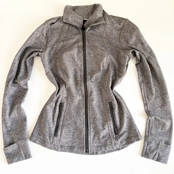 Lululemon‎ Womens Heathered Black Luon Define Jacket Athleisure Zip Up Size 8 - Image 3
