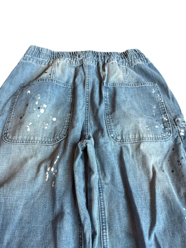 We The Free People Modern Love Jeans Paint Splatter Drawstring Size Medium Women - Image 9
