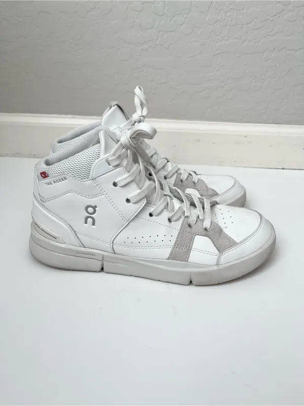 On Running The Roger Clubhouse Mid Women’s Lace Up Sneakers Size 8 White - Image 2
