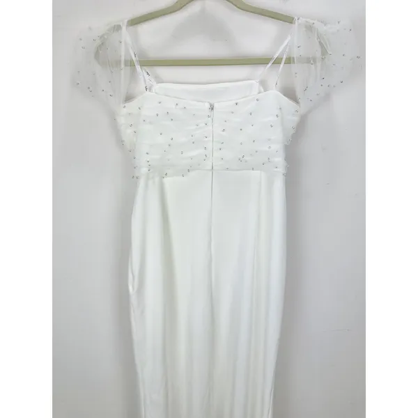 NEW Lulus Profound Glamour Ivory Pearl Off-the-Shoulder Tulip Maxi Dress Large - Image 8