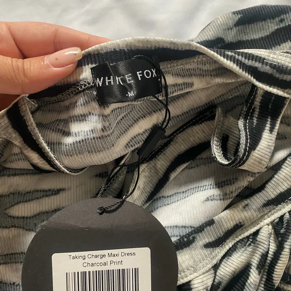 White Fox zebra print scrunch dress - Image 3