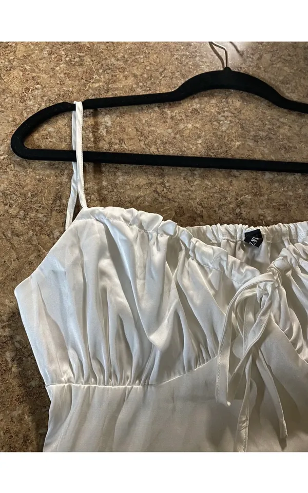 Zaful Sexy Spaghetti Straps Crop Top Women Summer Silk Satin Bow Ruched Camis Tops Sleeveless Backless Female Skinny Camisole - Image 12