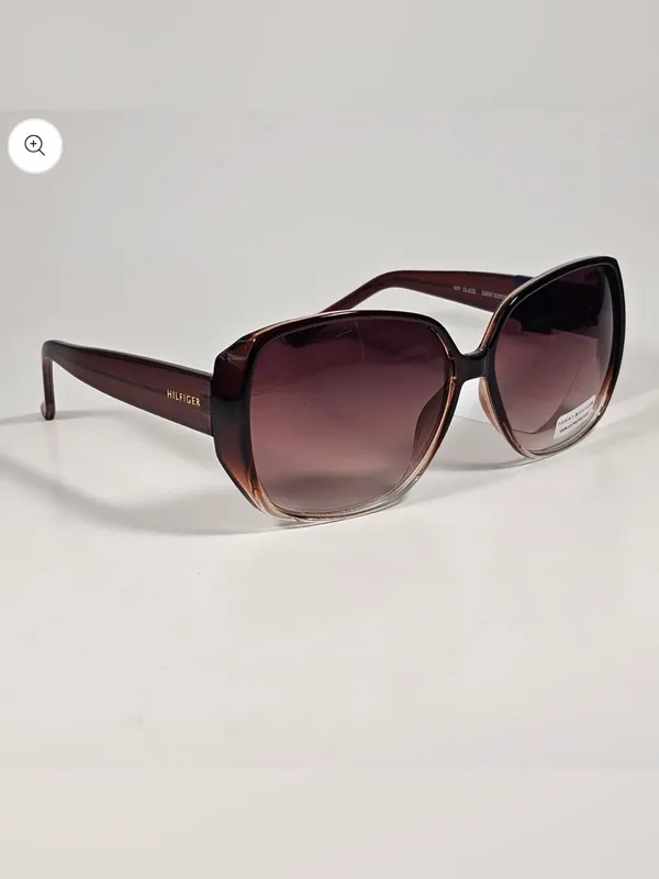 Tommy Hilfiger WP OL632 Butterfly Sunglasses Brown Crystal Frame Gradient Lens - Image 3