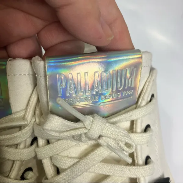 Palladium white revolt low textile sneakers lug sole women’s size 8‎ chunky Y2K - Image 7