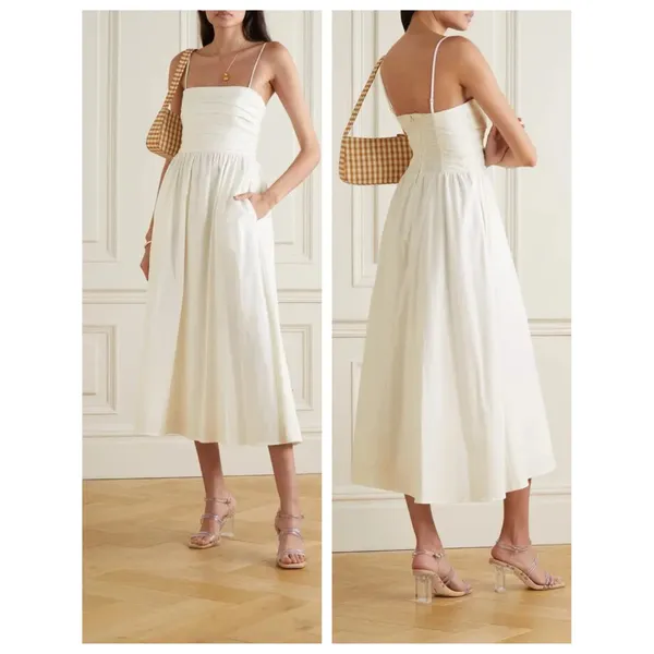 NEW Reformation Lissa Convertible Organic Stretch Cotton Midi Dress Size 10 - Image 3