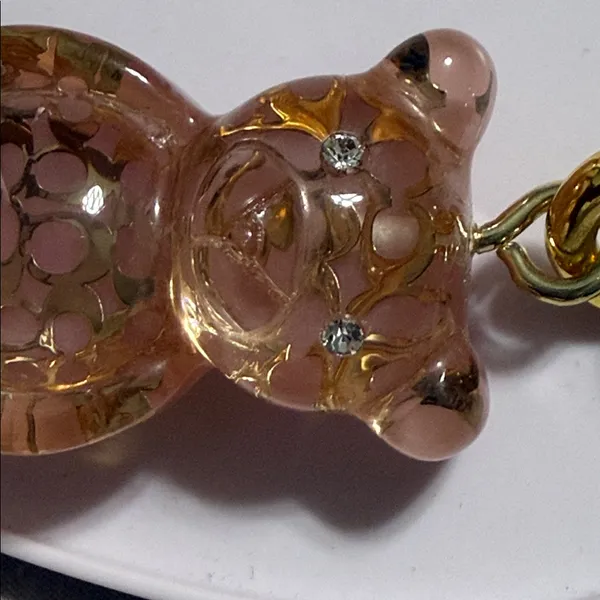 Coach Resin Gummy Bear Bag Charm Gold and Pink. Perfect for Coach Collectors! - Image 8