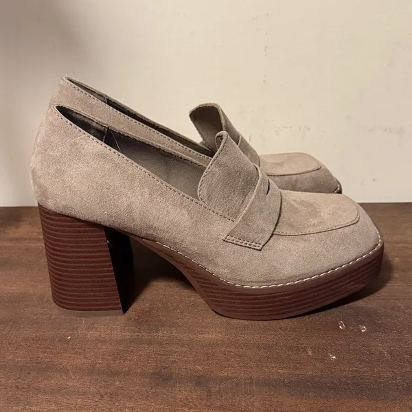 NWOT Ophelia Roe Mod Square Toe 3.5‎ Inch Platform Penny Loafers Size 8.5 A8 - Image 4
