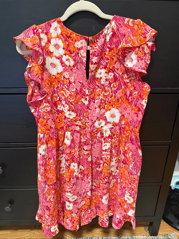 Floral Summer Dress Pink Size M - Image 2