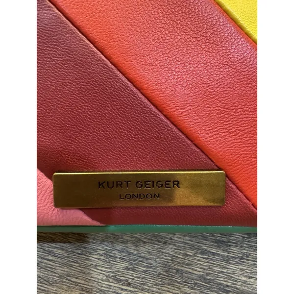 Kurt Geiger London Mini Kensington Bag Stripped Rainbow Eagle Chain Leather - Image 5