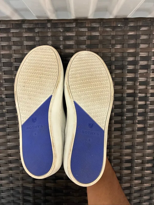 Rothy’s white knit slip on sneakers women’s size 6 ￼￼ - Image 5