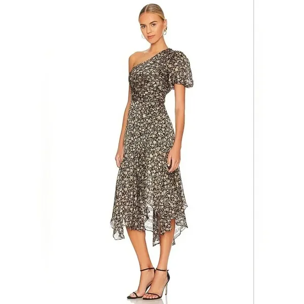 NWT ASTR Santorini Black One Shoulder Dress Size XS - Image 3