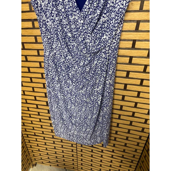 Lauren Ralph Lauren Blue And White Floral Dress Size‎ 10 - Image 6